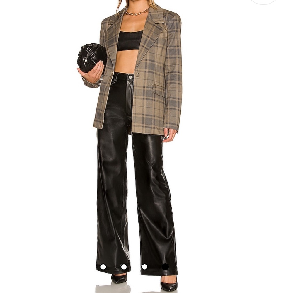 High Rise Vegan Leather Dad Pants